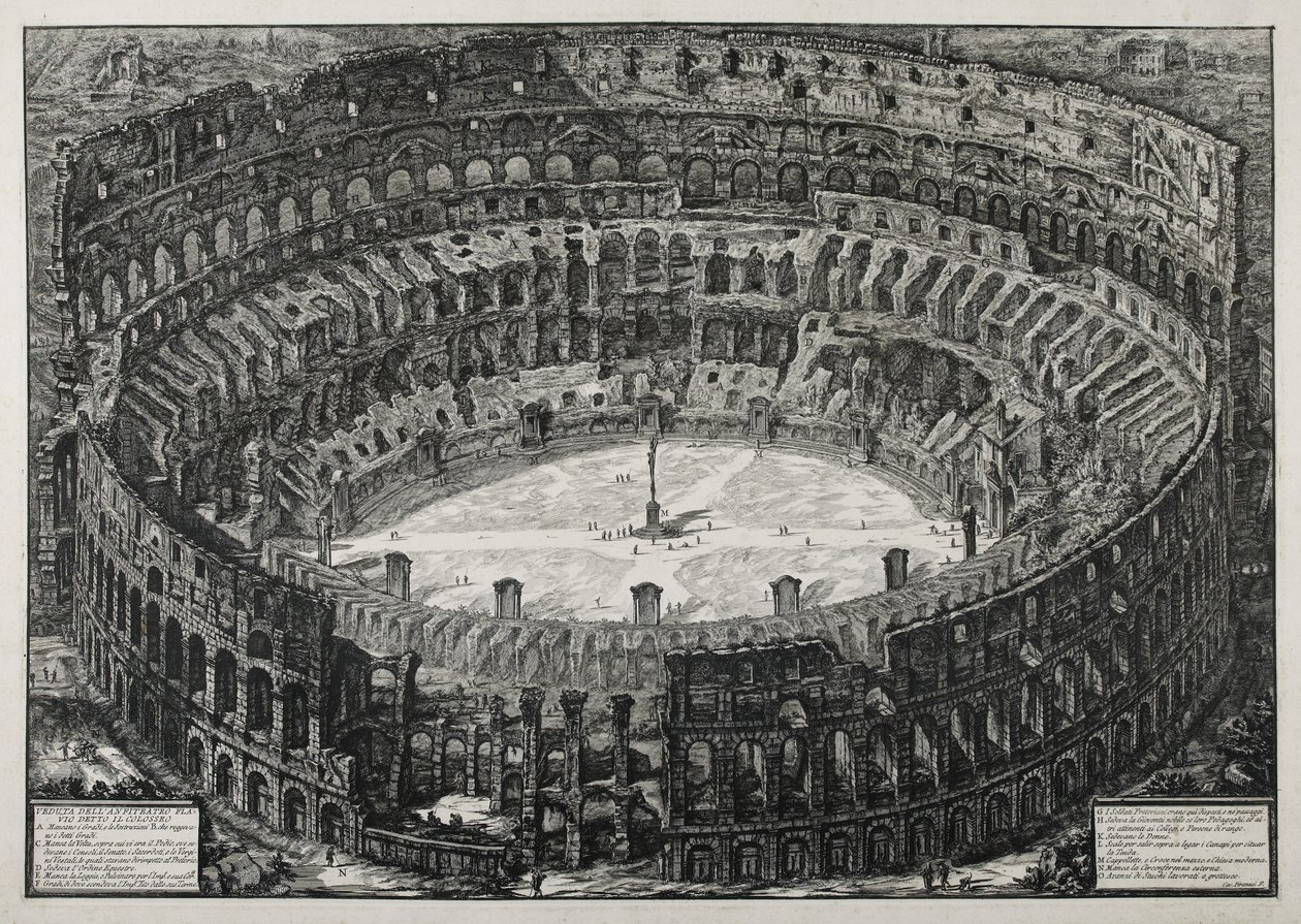 Veduta del Anfiteatro Flavio llamado el Coliseo de Giovanni-Battista Piranesi