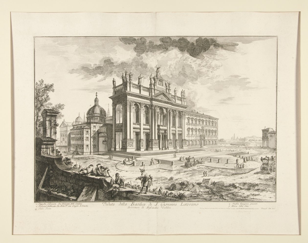 Vista de la Basílica de S. Giovanni Laterano, de Vistas de Roma de Giovanni Battista Piranesi