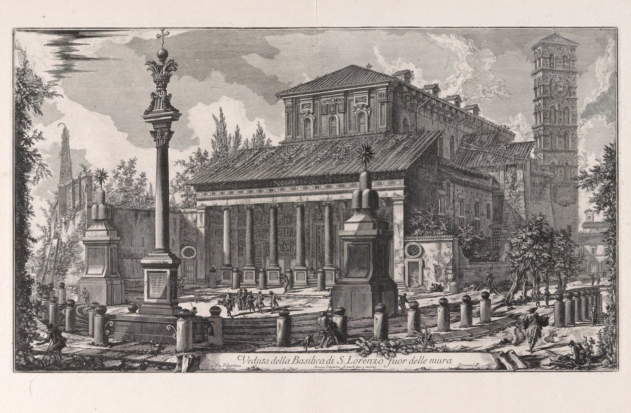 Vista de la Basílica de San Lorenzo fuori delle Mura, de Vedute di Roma (Vistas de Roma) de Giovanni Battista Piranesi