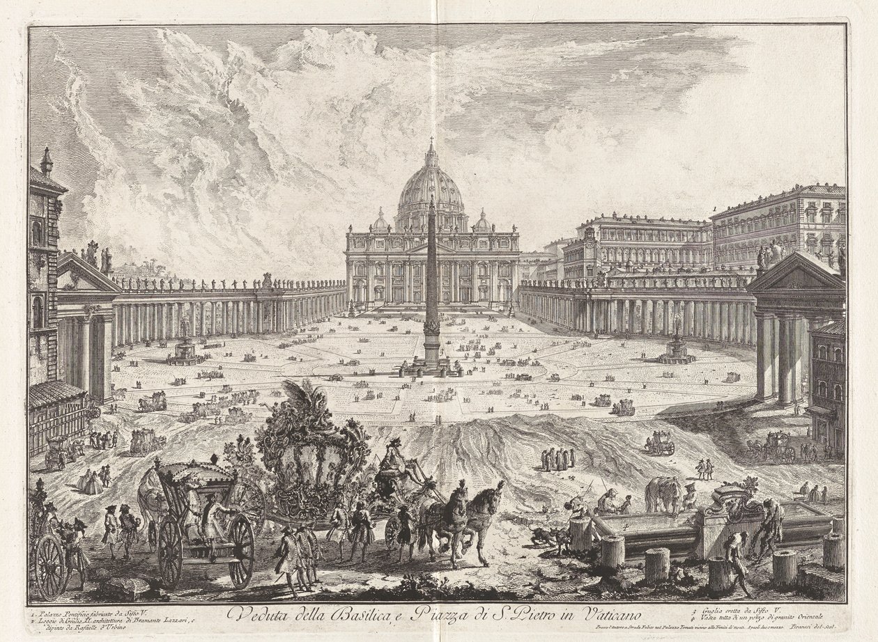 Vista de la Basílica y Plaza de San Pedro de Giovanni Battista Piranesi