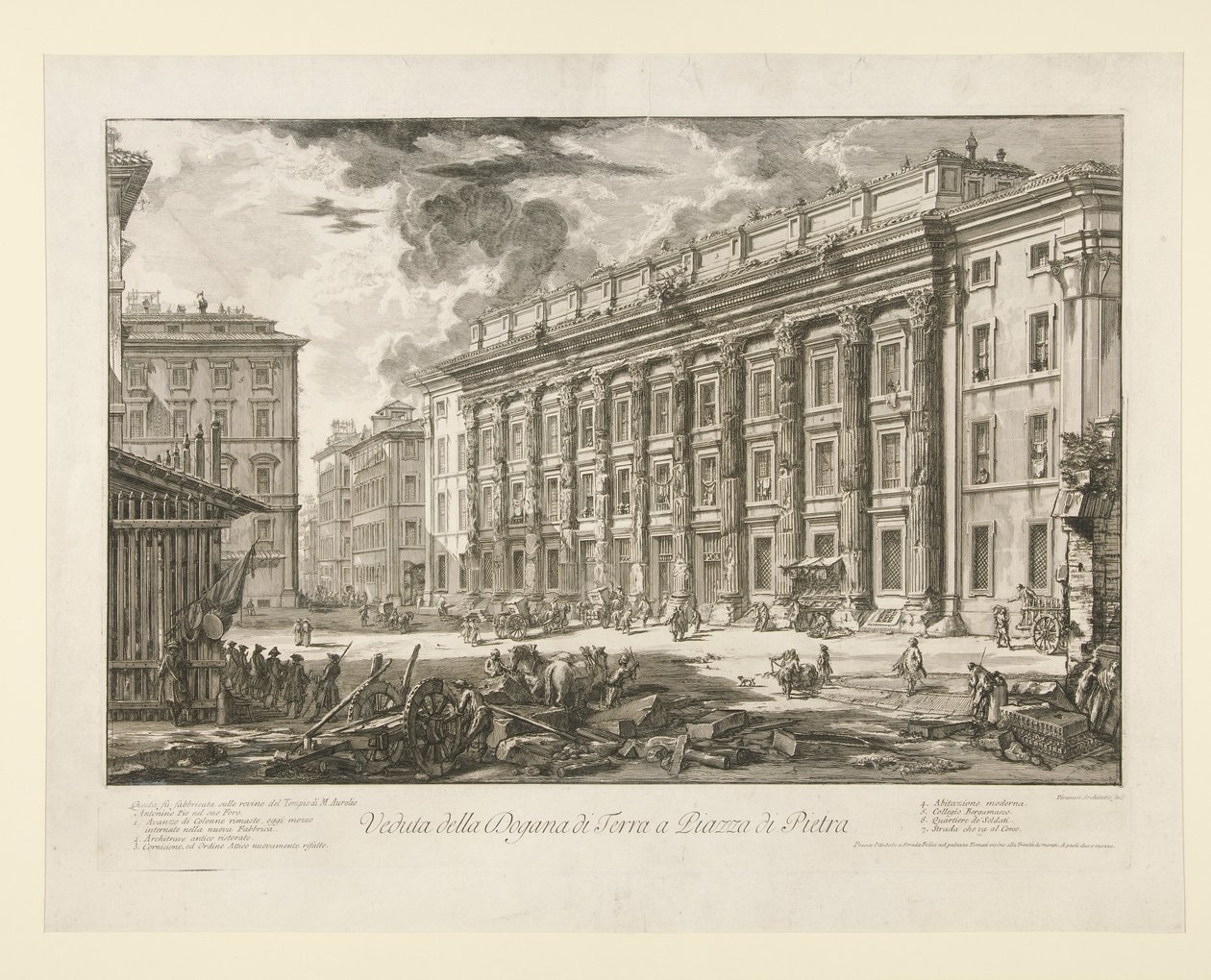 Vista de la Aduana en Piazza di Pietra, de Vedute di Roma de Giovanni Battista Piranesi