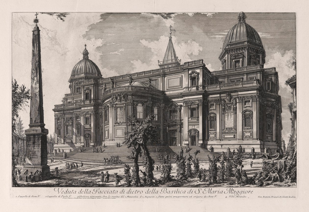 Vista de la parte trasera de la Basílica de Santa Maria Maggiore (Vista de la Fa? Ade en la parte trasera de la Basílica de Santa Maria Maggiore), de Vedute di Roma (Vistas de Roma) de Giovanni Battista Piranesi