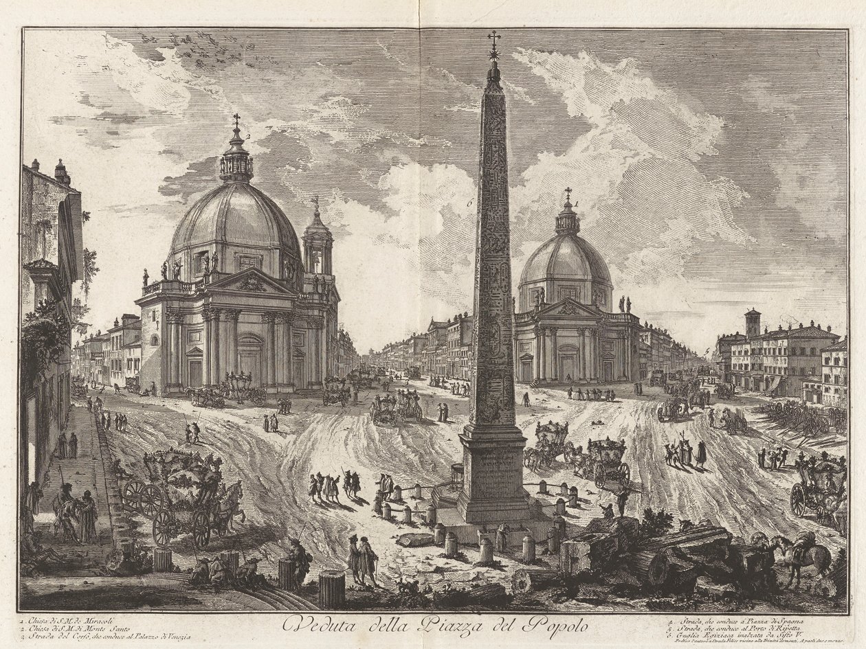 Vista de la Piazza del Popolo, de Vedute di Roma (Vistas de Roma) de Giovanni Battista Piranesi