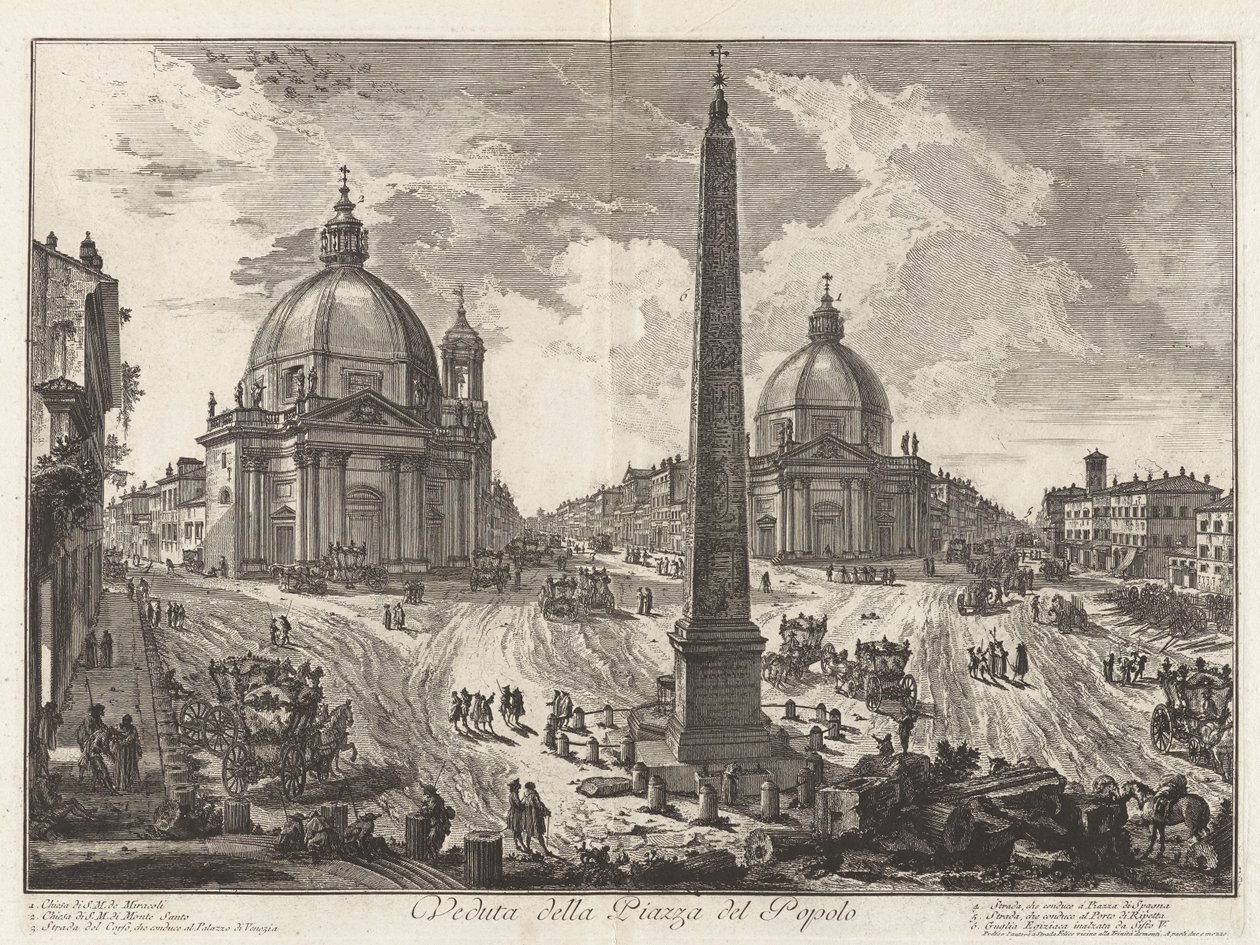 Vista de la Piazza del Popolo, de Vedute di Roma (Vistas de Roma) de Giovanni Battista Piranesi