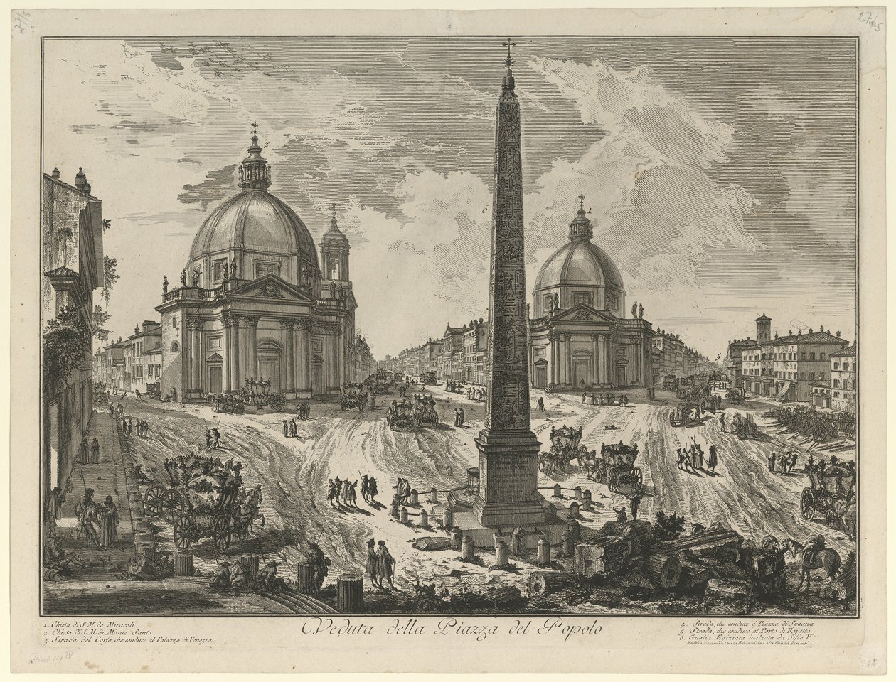 Vista de la Piazza del Popolo de Giovanni Battista Piranesi