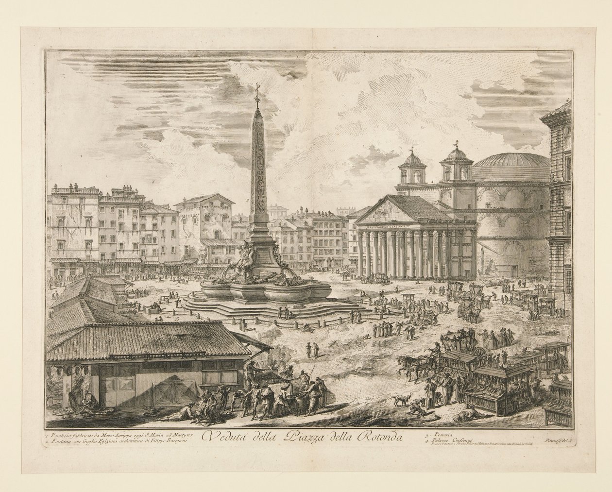 Vista de la Piazza della Rotonda, de Vedute di Roma de Giovanni Battista Piranesi