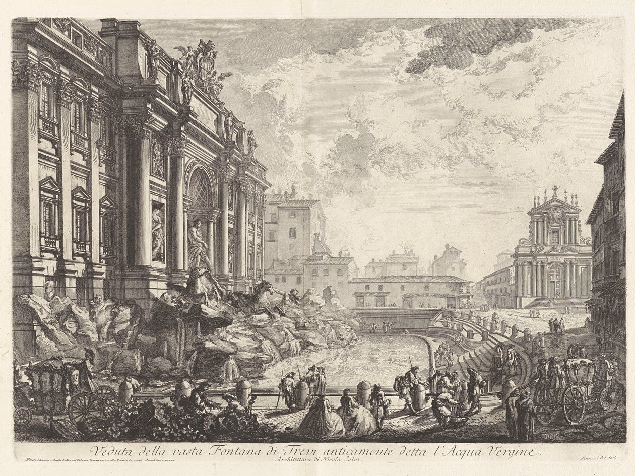 Vista de la fuente de Trevi extensa antes conocida como l de Giovanni Battista Piranesi