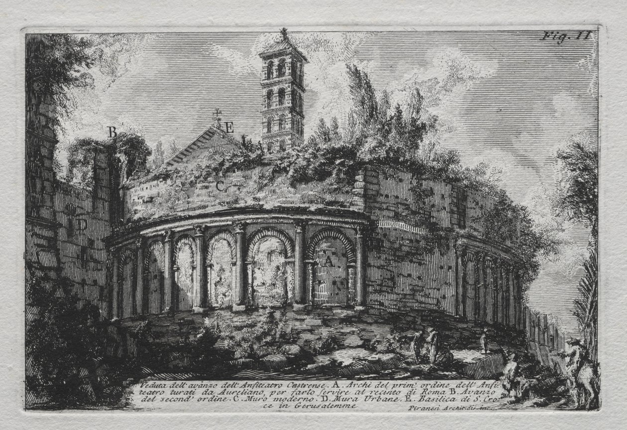 Vista del avance del Anfiteatro Castrense de Giovanni Battista Piranesi