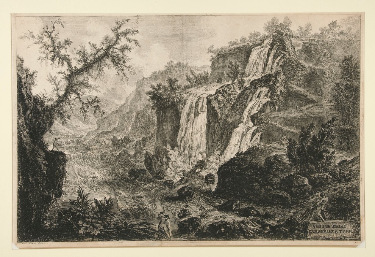 Vista de las Pequeñas Cascadas de Tivoli, de Vedute di Roma de Giovanni Battista Piranesi
