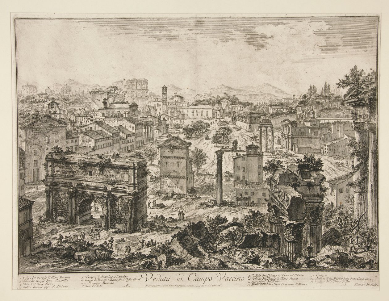 Vista del Campo Vaccino, desde Vistas de Roma de Giovanni Battista Piranesi