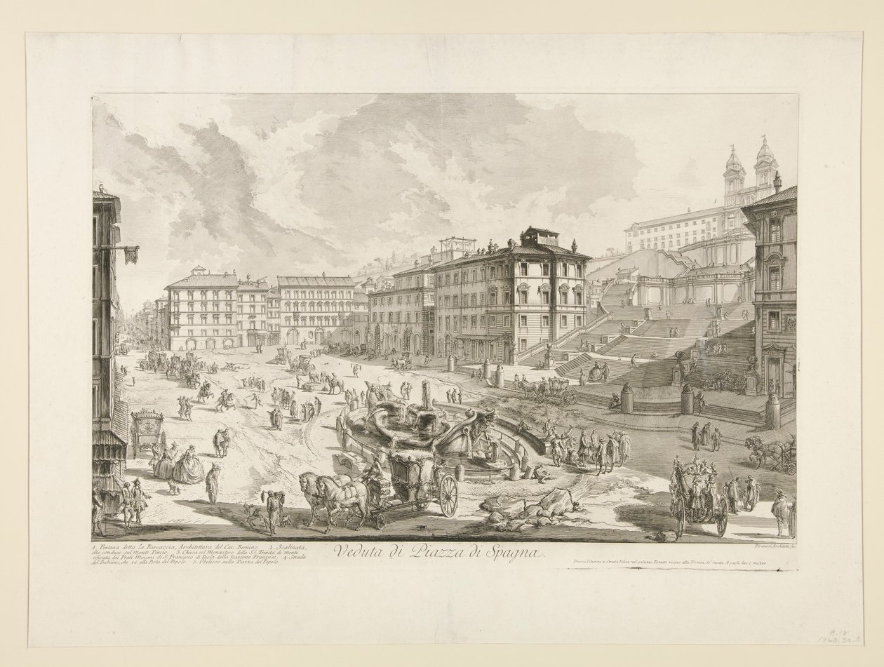 Vista de la Piazza di Spagna, desde Vistas de Roma de Giovanni Battista Piranesi