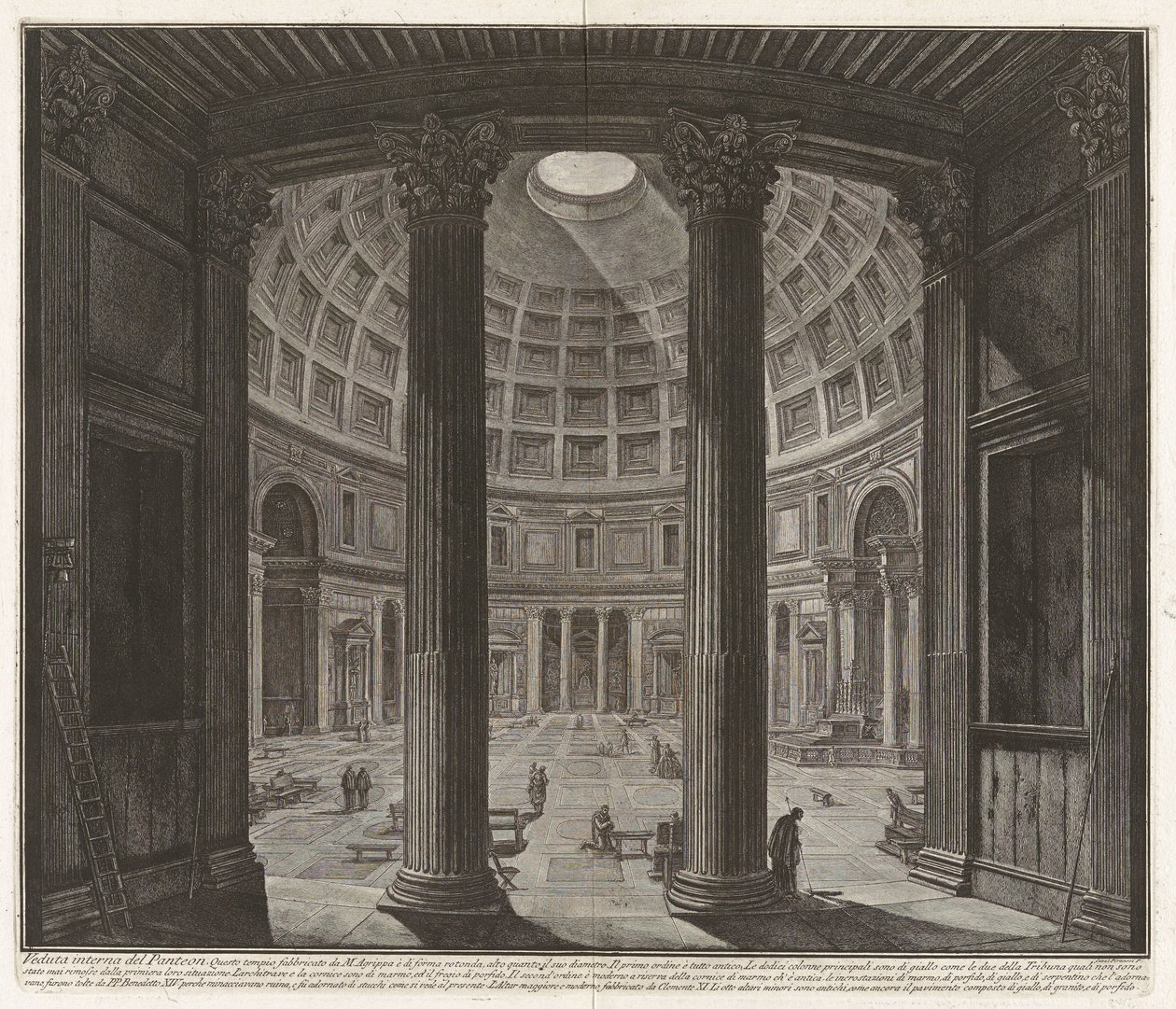Vista interior del Panteón..., de «Vistas de Roma» de Giovanni Battista Piranesi