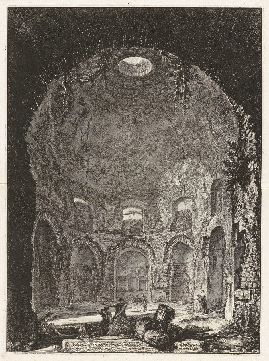 Vista interior del Templo de la Tos de Giovanni Battista Piranesi