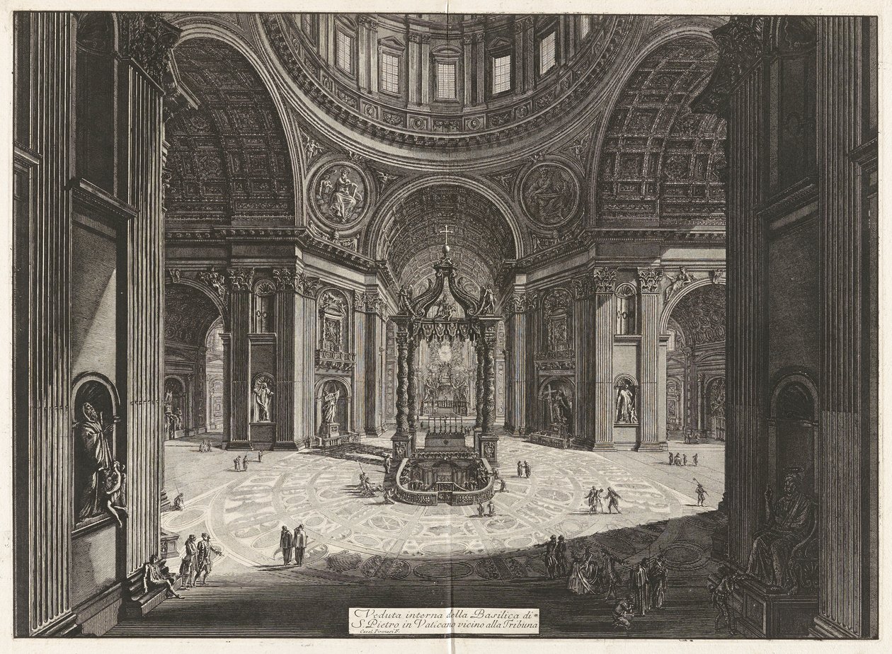 Vista interior de la Basílica de San Pedro de Giovanni Battista Piranesi
