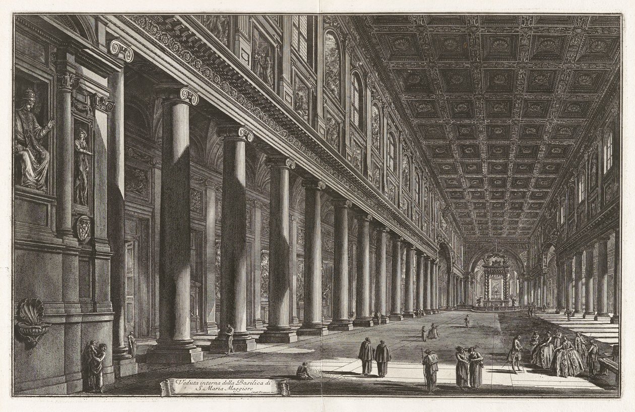 Vista interior de la Basílica de Santa Maria Maggiore, de Vedute di Roma (Vistas de Roma) de Giovanni Battista Piranesi