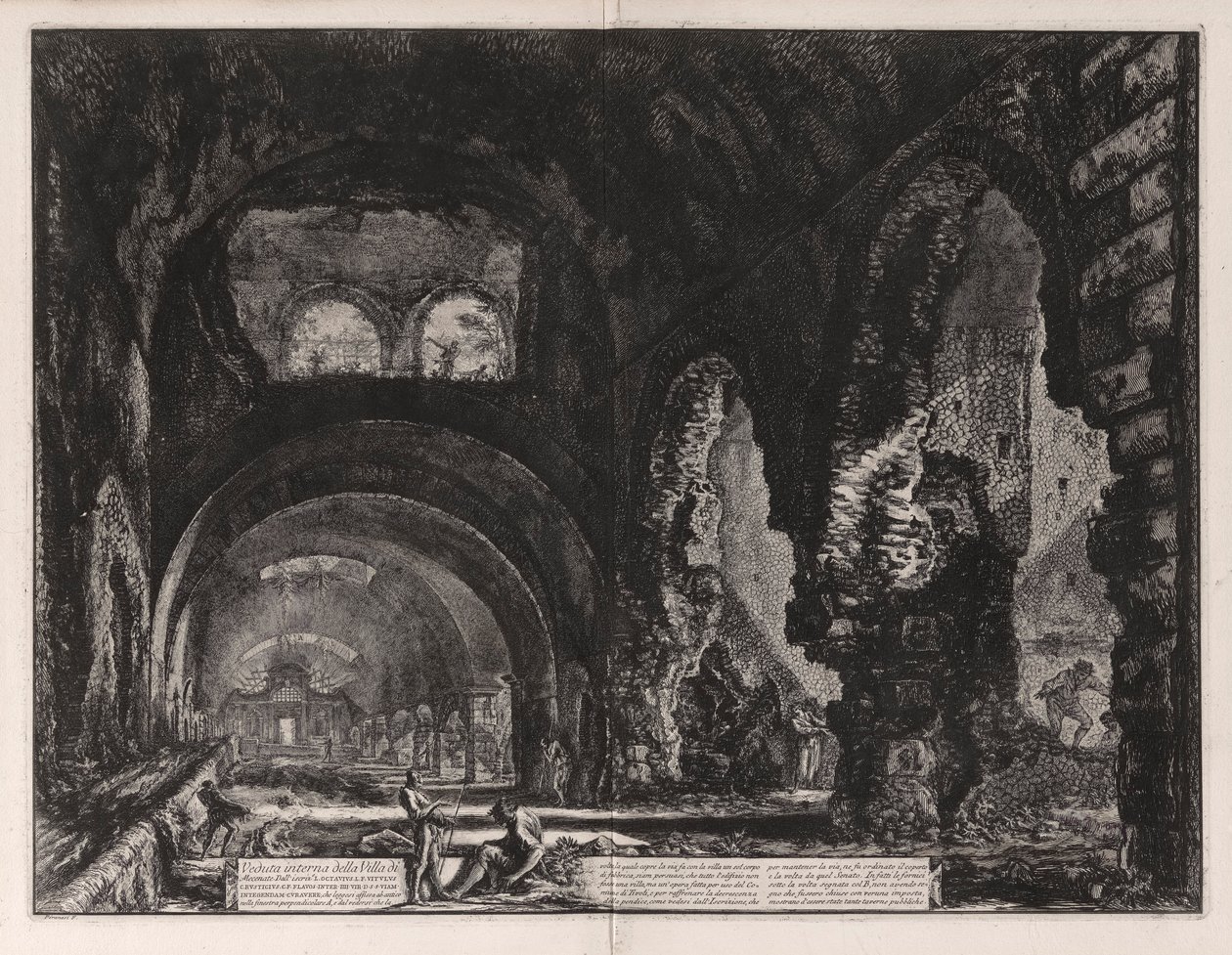 Vista interior de la Villa de Mecenas de Giovanni Battista Piranesi