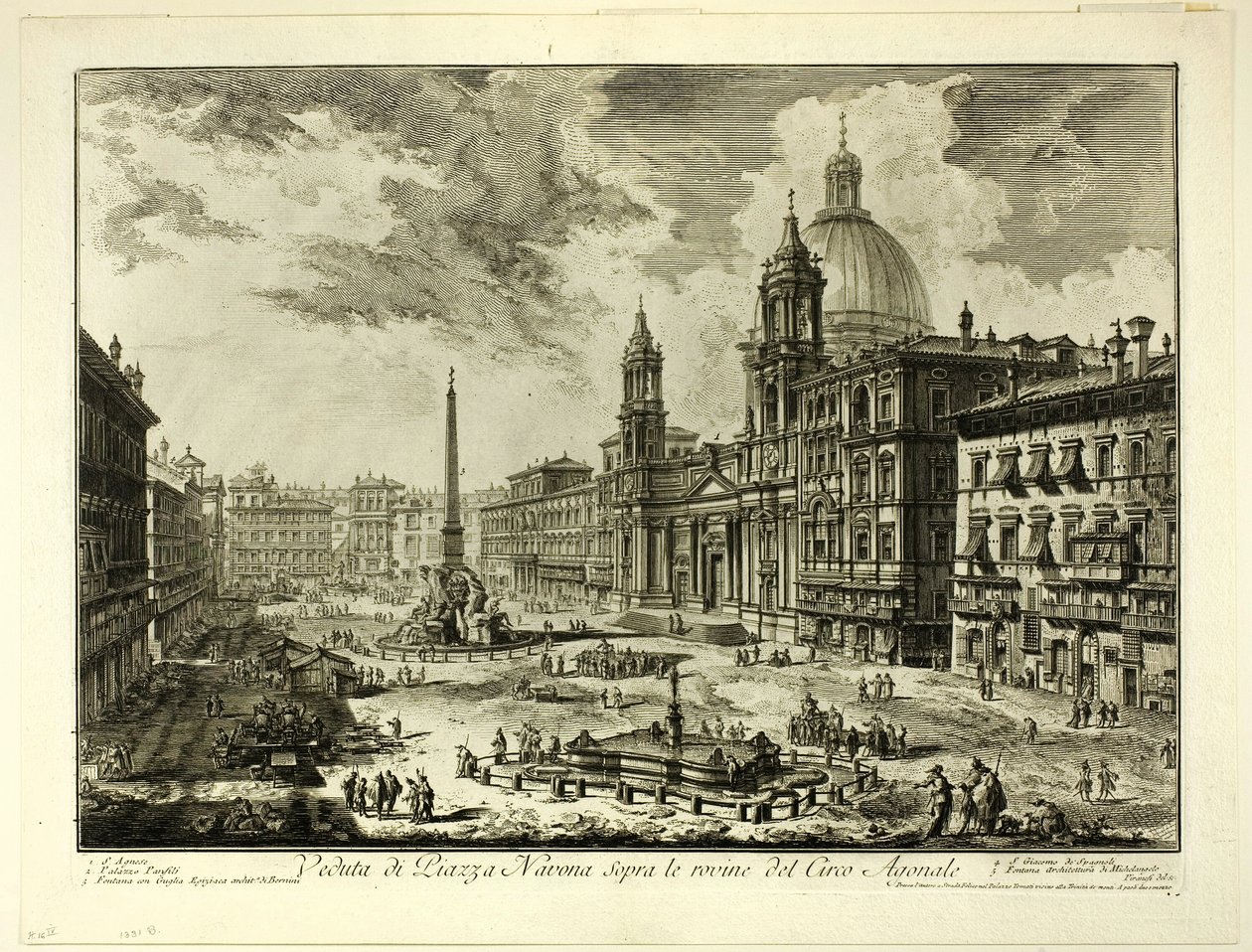 Vista de la Piazza Navona sobre las ruinas del Circo de Domiciano, de Vistas de Roma de Giovanni Battista Piranesi