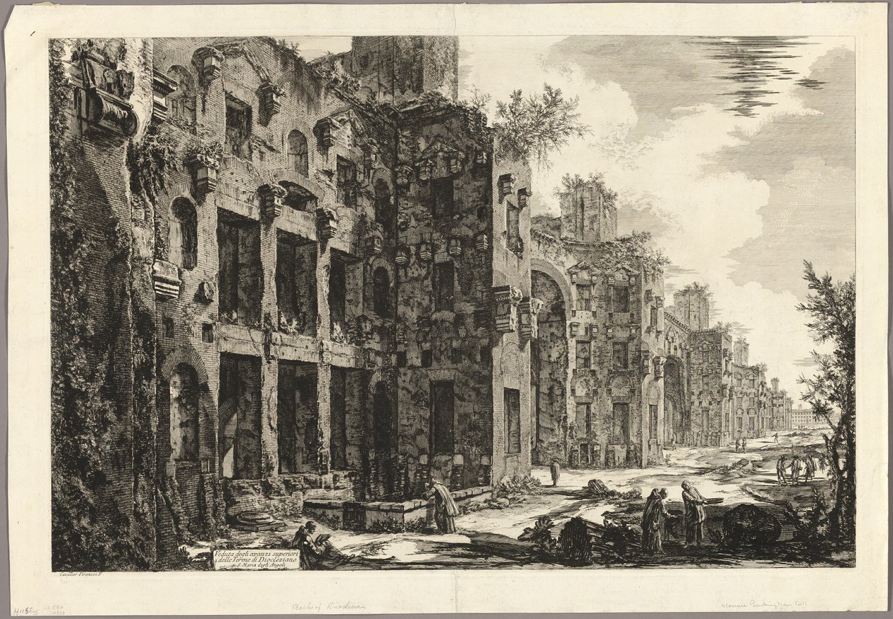 Vista de los restos visibles de los Baños de Diocleciano en S. Maria degli Angeli, de Vistas de Roma de Giovanni Battista Piranesi