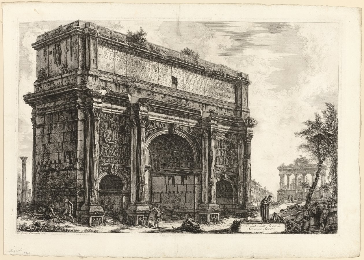 Vista del Arco de Septimio Severo, de Vistas de Roma de Giovanni Battista Piranesi
