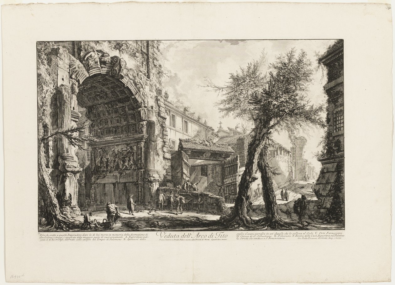 Vista del Arco de Tito, de Vedute di Roma (Vistas de Roma) de Giovanni Battista Piranesi