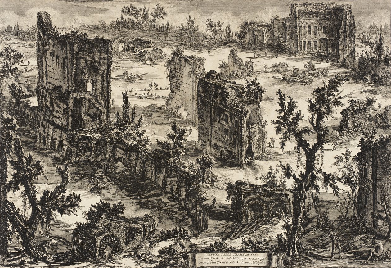Vista de las termas de Tito de Giovanni Battista Piranesi