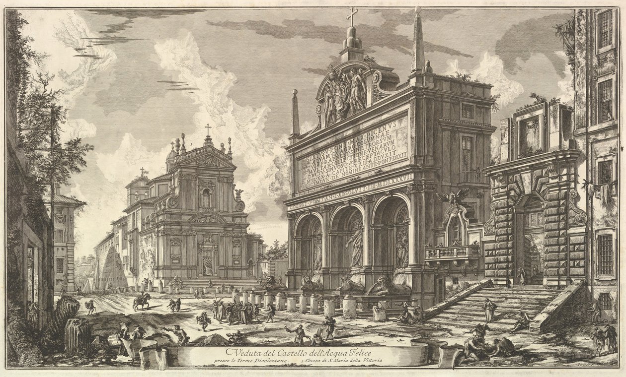 Vista de la fuente del Acqua Felice, de Vedute di Roma Vistas romanas de Giovanni Battista Piranesi