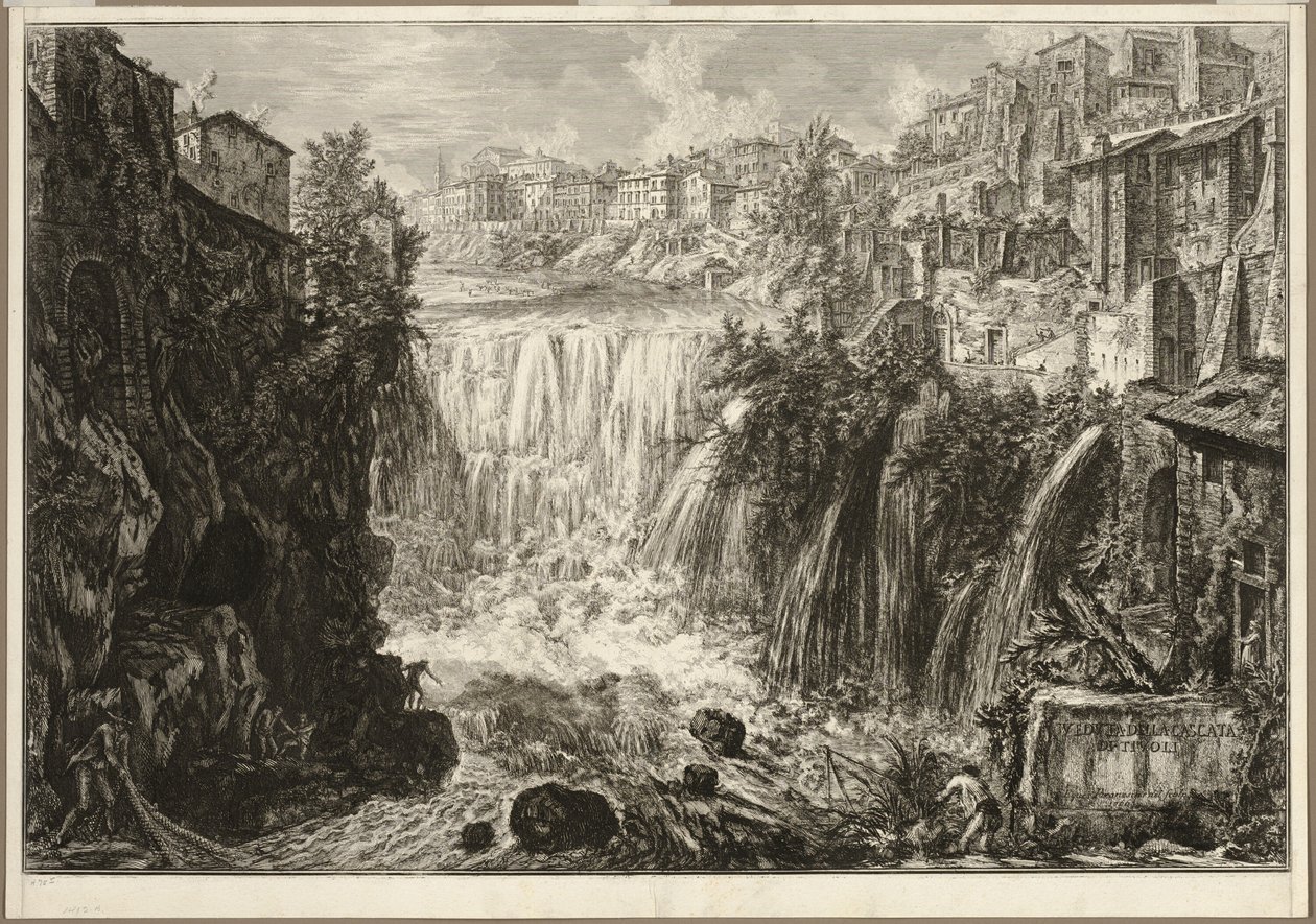 Vista de la Gran Cascada en Tívoli, de Vistas de Roma de Giovanni-Battista Piranesi