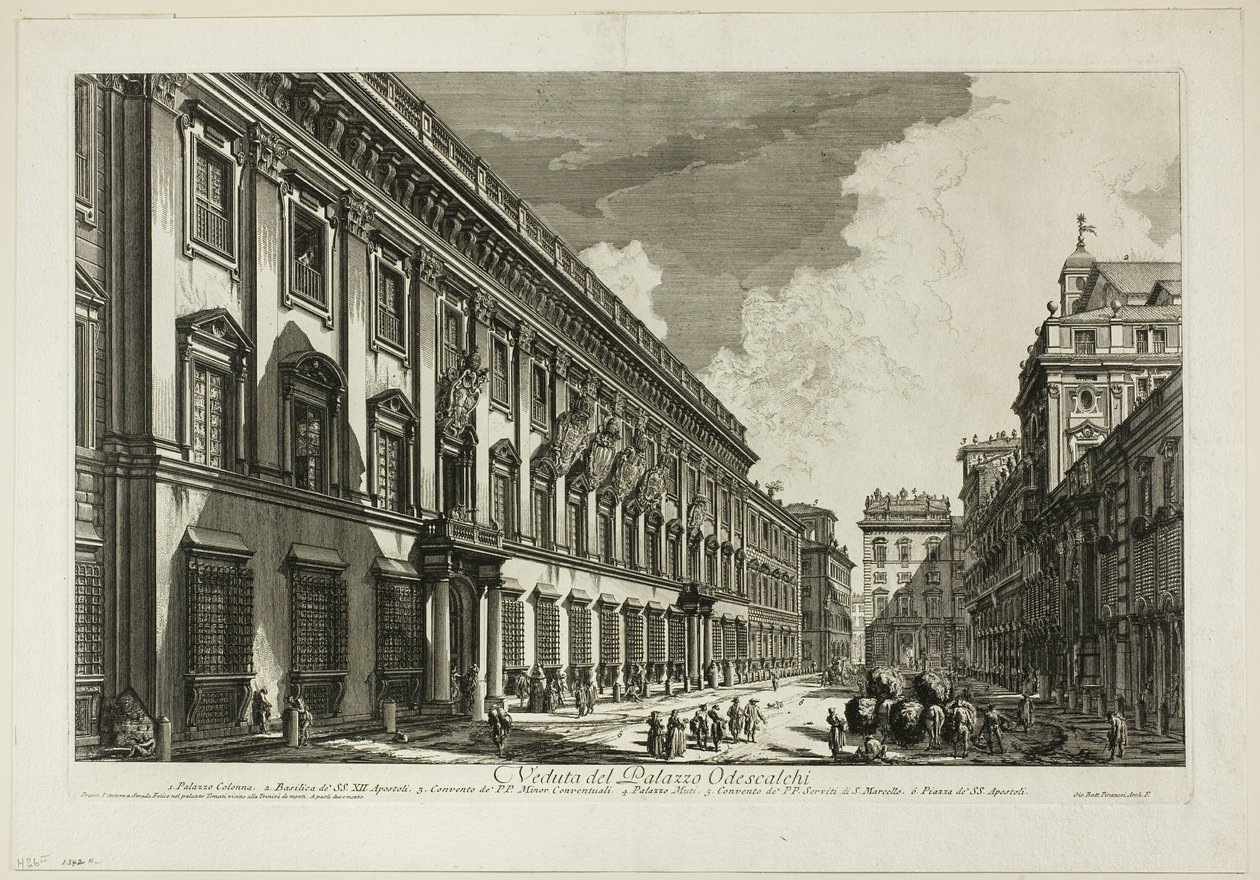 Vista del Palazzo Odescalchi, de Vistas de Roma de Giovanni Battista Piranesi