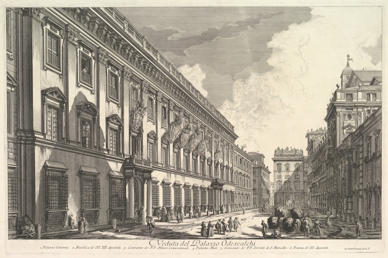 Vista del Palazzo Odeschali, de Vedute di Roma Vistas Romanas de Giovanni Battista Piranesi
