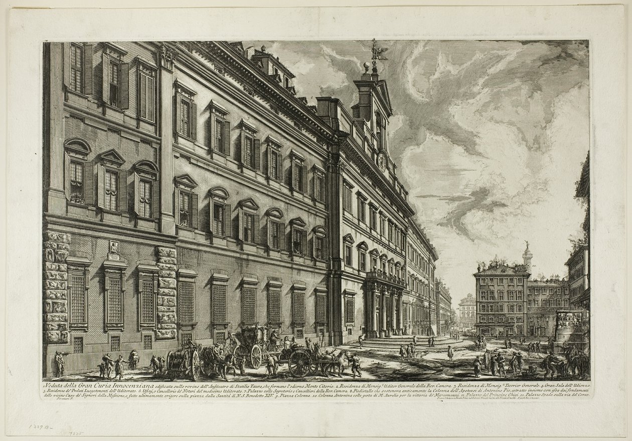 Vista del Palazzo di Montecitorio, de Vistas de Roma de Giovanni Battista Piranesi