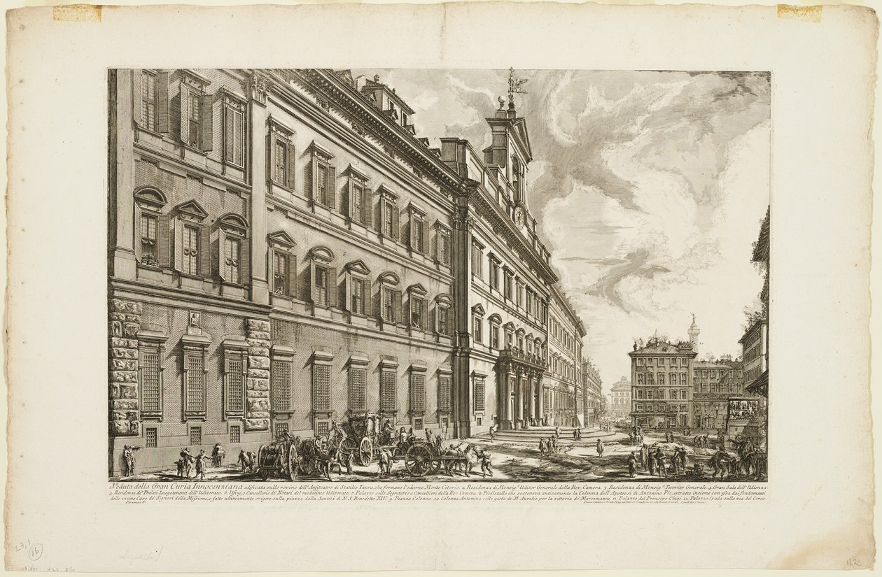 Vista del Palazzo di Montecitorio, de Vistas de Roma de Giovanni Battista Piranesi