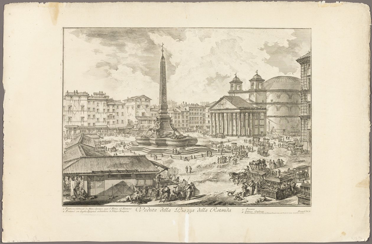 Vista de la Piazza della Rotonda, de Vistas de Roma de Giovanni Battista Piranesi