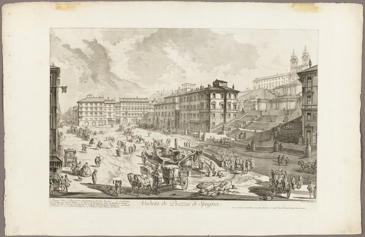 Vista de la Piazza di Spagna, de Vistas de Roma de Giovanni Battista Piranesi