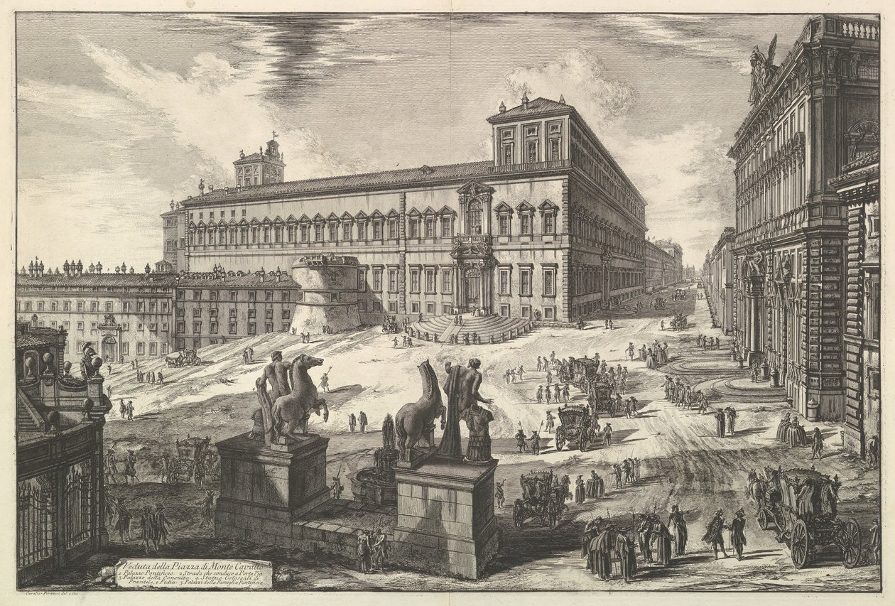Vista de la Piazza di Monte Cavallo, de Vedute di Roma Roman Views de Giovanni Battista Piranesi