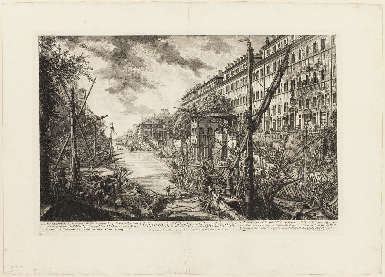 Vista del puerto de Ripa Grande, de Vistas de Roma de Giovanni Battista Piranesi