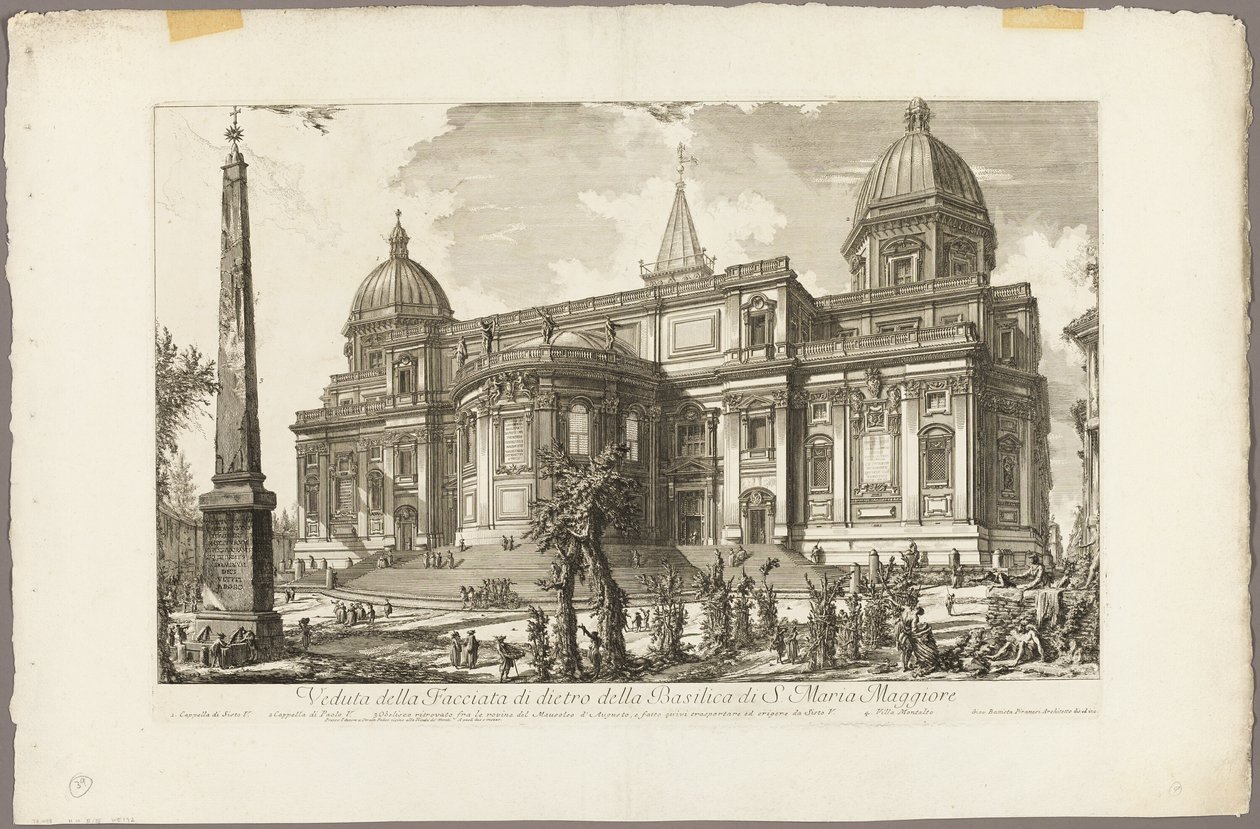 Vista de la entrada trasera de la Basílica de S. Maria Maggiore, de Vistas de Roma de Giovanni Battista Piranesi