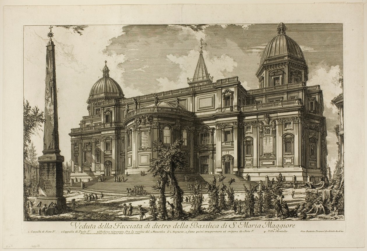 Vista de la entrada trasera de la Basílica de S. Maria Maggiore, de Vistas de Roma de Giovanni Battista Piranesi