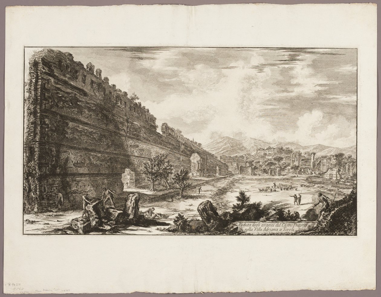 Vista de los restos del Fuerte Pretorio [el Poecile], Villa Adriana, Tívoli, desde Vistas de Roma de Giovanni Battista Piranesi