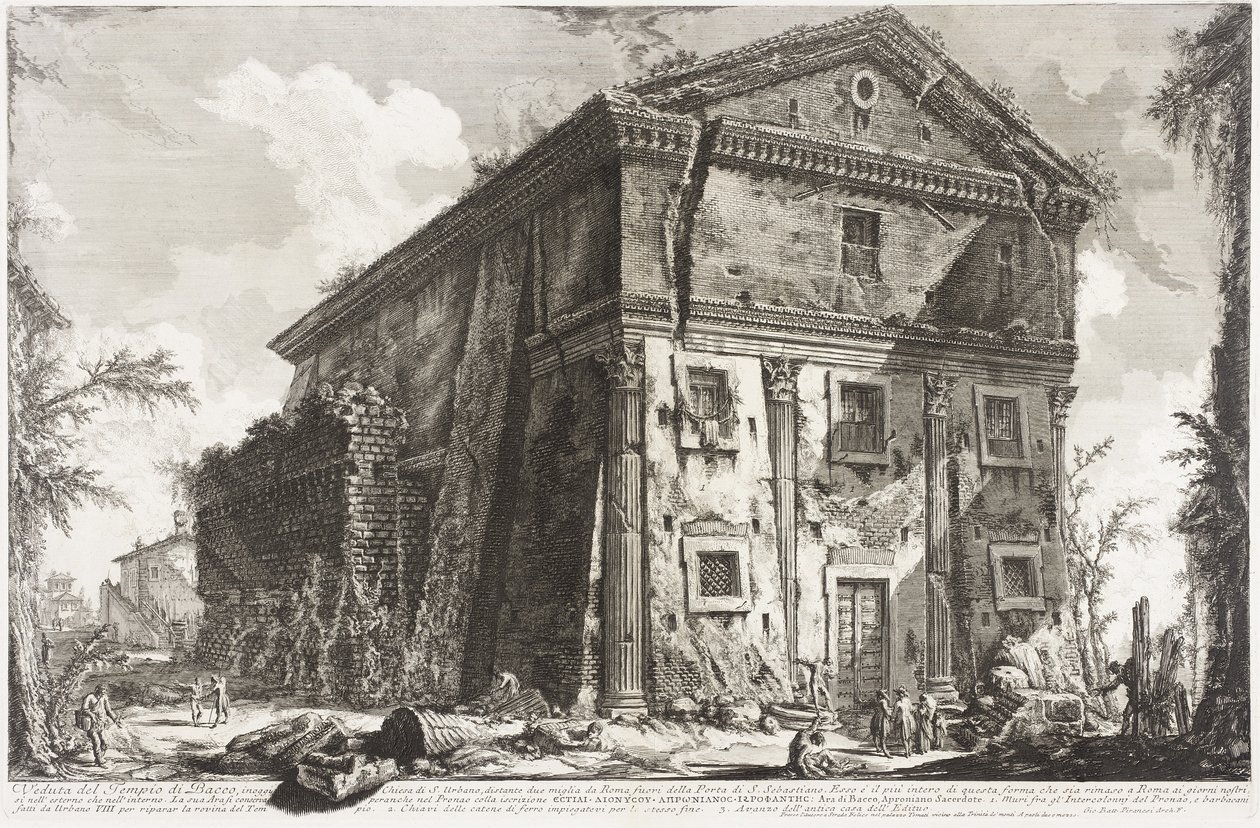Vista del Templo de Baco, 1760-78 de Giovanni Battista Piranesi