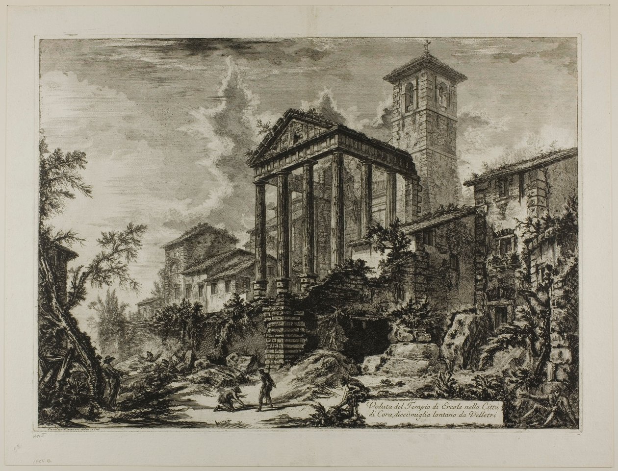 Vista del Templo de Hércules en Cori, a diez millas de Velletri, de Vistas de Roma de Giovanni Battista Piranesi