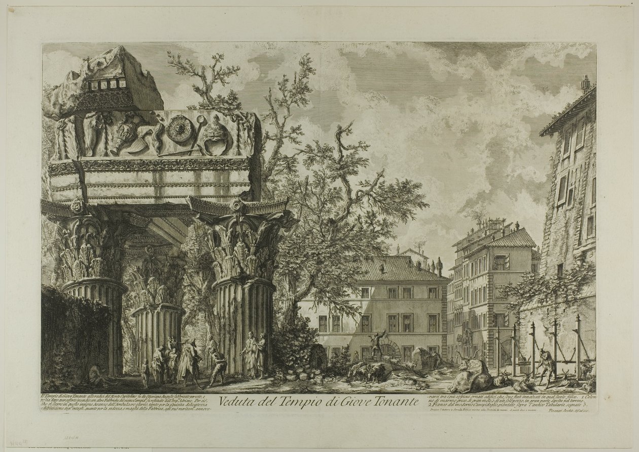 Vista del Templo de Júpiter Tonans, de Vistas de Roma de Giovanni Battista Piranesi