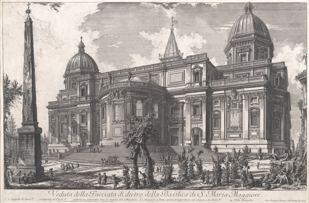 Vista de la entrada trasera de la Basílica de S. Maria Maggiore de Giovanni Battista Piranesi