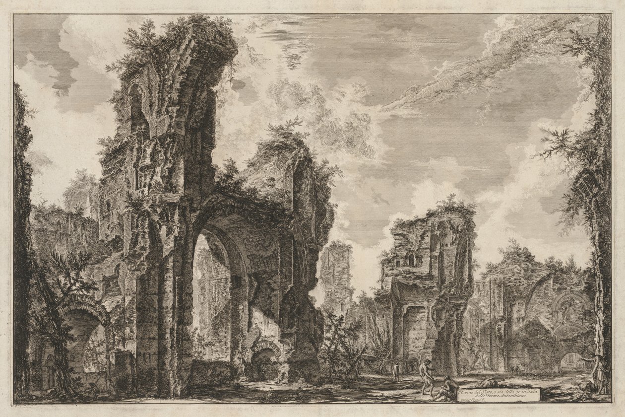 Vistas de Roma: Ruinas del Sisto o de la gran sala de las Termas Antoninianas de Giovanni Battista Piranesi