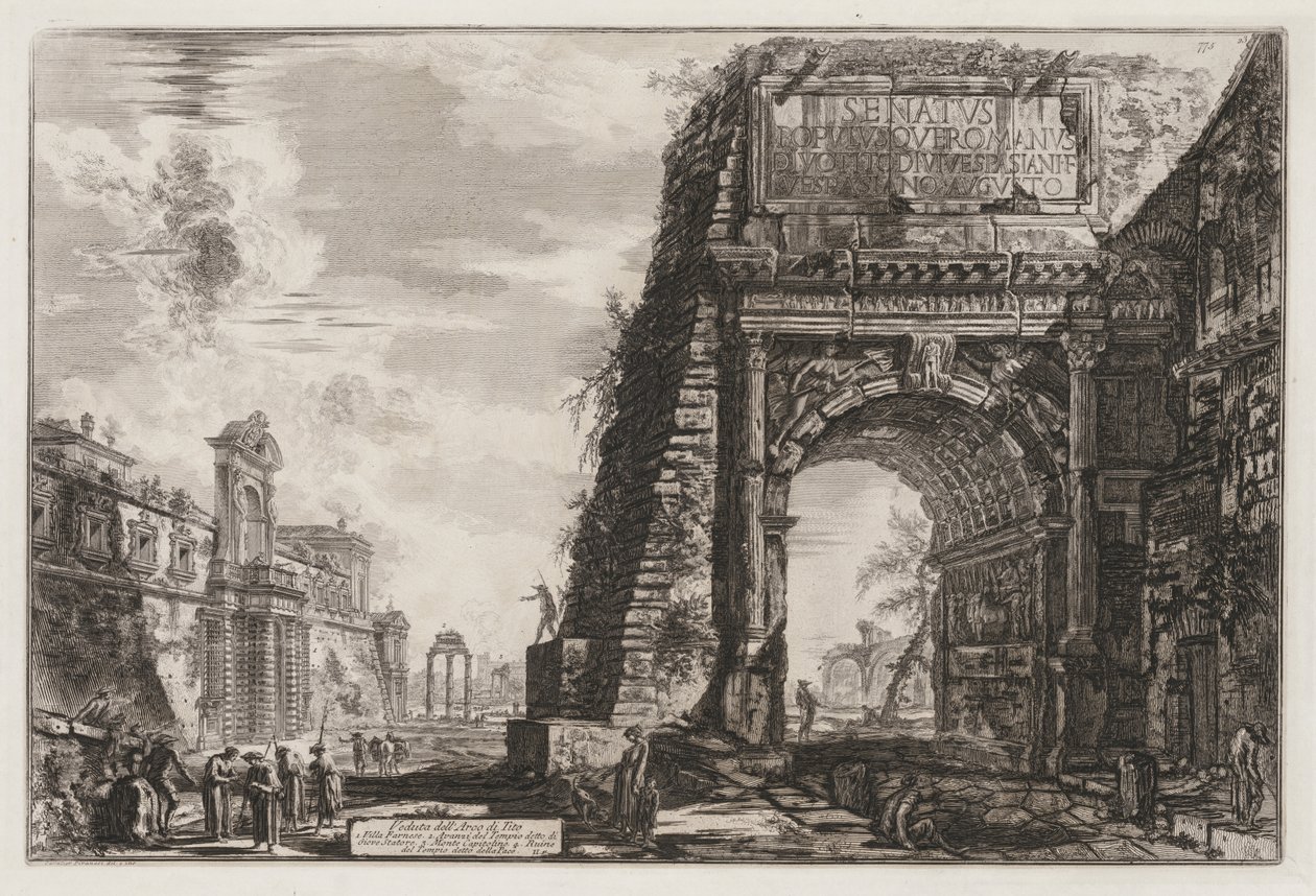 Vistas de Roma: El Arco de Tito de Giovanni Battista Piranesi