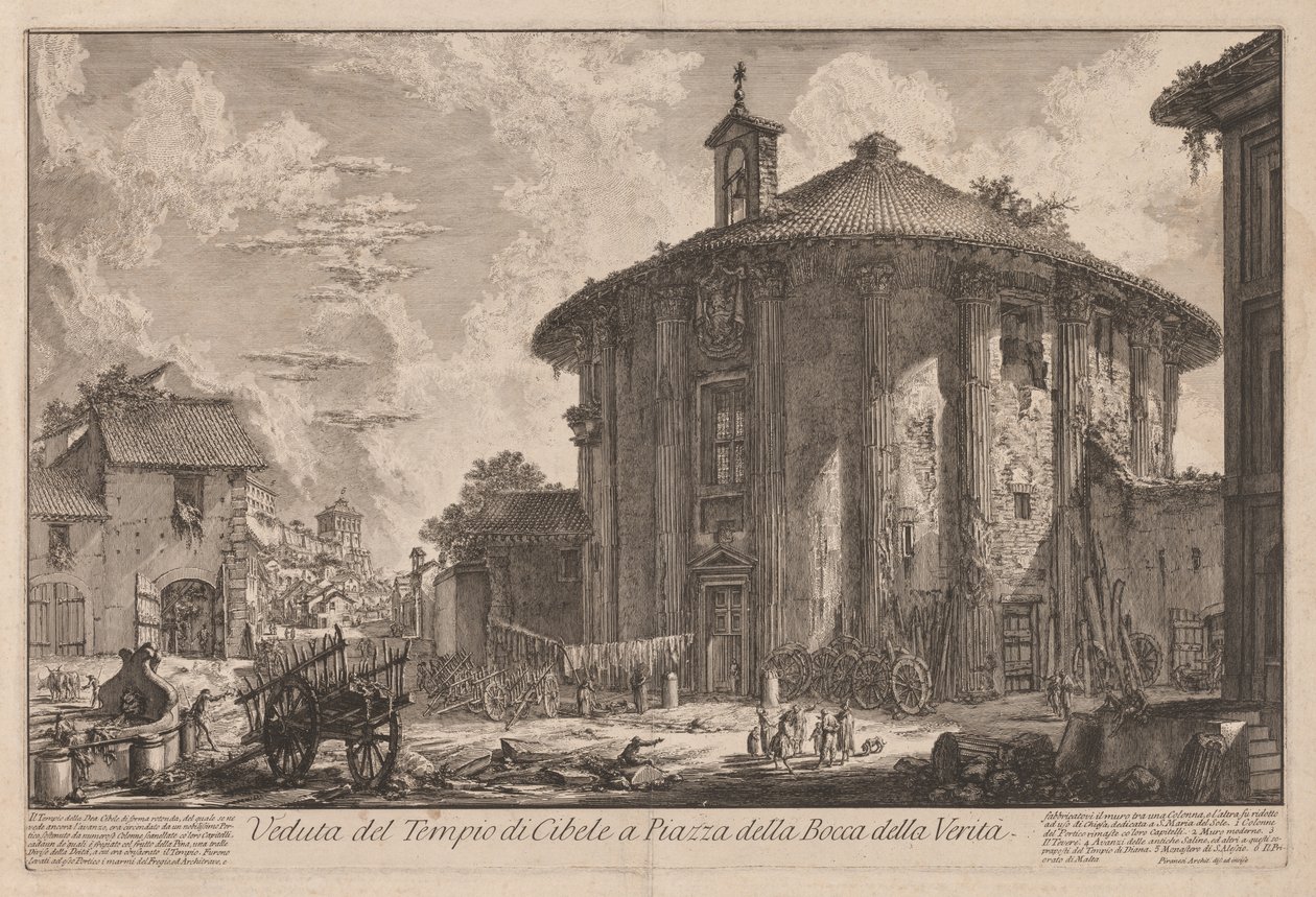 Views of Rome:  The Temple of Portunus (?) de Giovanni Battista Piranesi