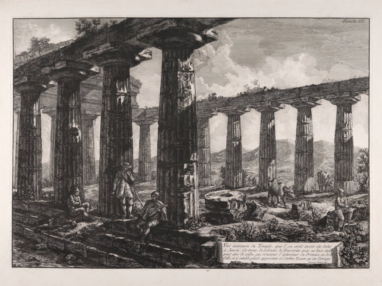 Vista interior del Templo, que el de Giovanni Battista Piranesi