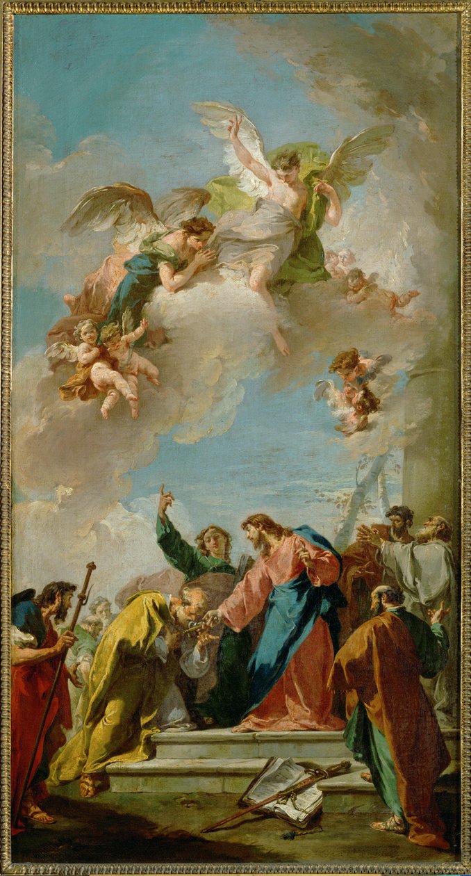 Cristo entrega las llaves a San Pedro ... de Giovanni Battista Pittoni