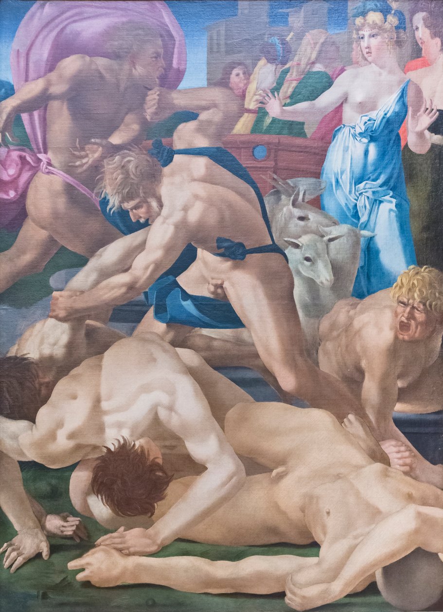 Moisés defiende a las hijas de Jetro de Giovanni Battista Rosso Fiorentino
