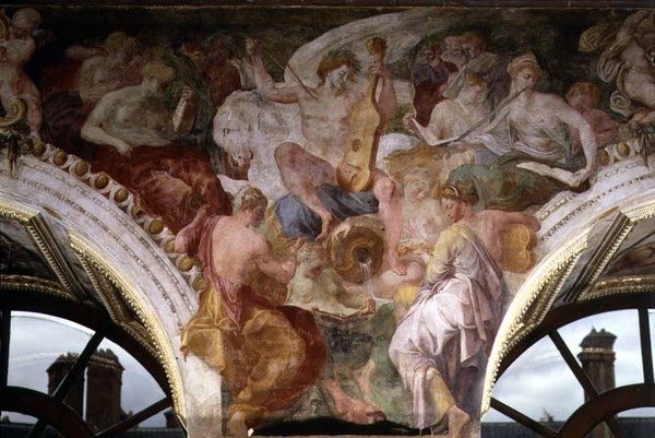 Parnaso (detalle) de Giovanni Battista Rosso Fiorentino