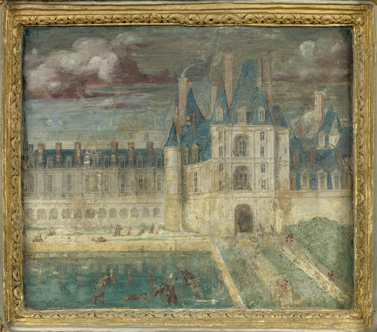 Vista del castillo de Fontainebleau alrededor de 1535 - 1540 de Giovanni Battista Rosso Fiorentino